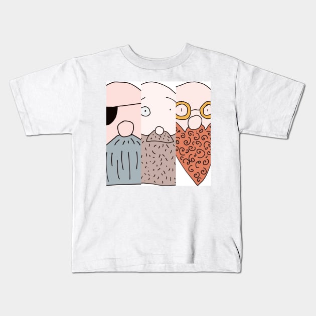 Bearded dudes Kids T-Shirt by Jonesyinc